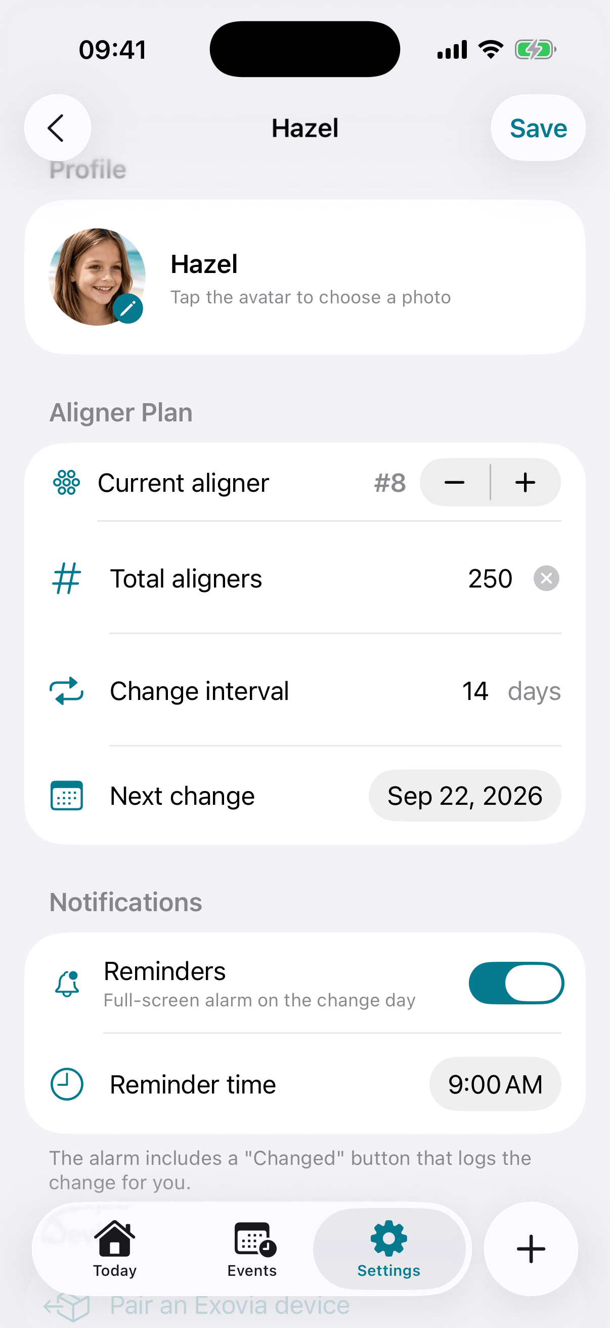 Turn on change reminders